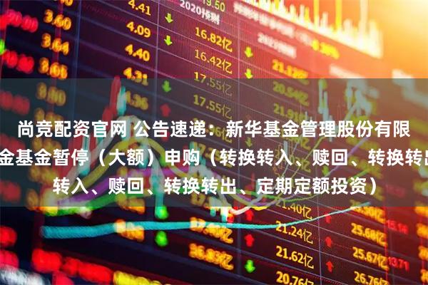 尚竞配资官网 公告速递：新华基金管理股份有限公司新华利率债基金基金暂停（大额）申购（转换转入、赎回、转换转出、定期定额投资）