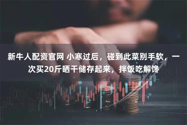 新牛人配资官网 小寒过后，碰到此菜别手软，一次买20斤晒干储存起来，拌饭吃解馋